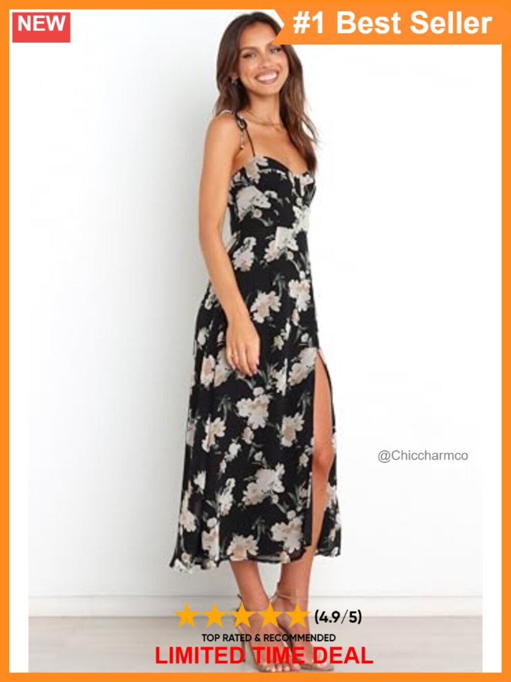 Petal & Pup Meg Midi Dress Sweetheart Neckline Sleeveless - Picture 5 of 6